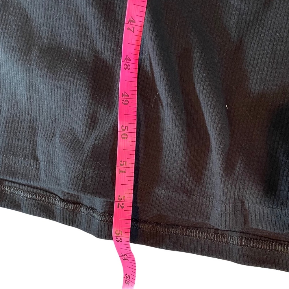 Black Ribbed Maxi Dress Bow Shoulders Side Pockets Size 16T Stretchy Material - Picture 7 of 7